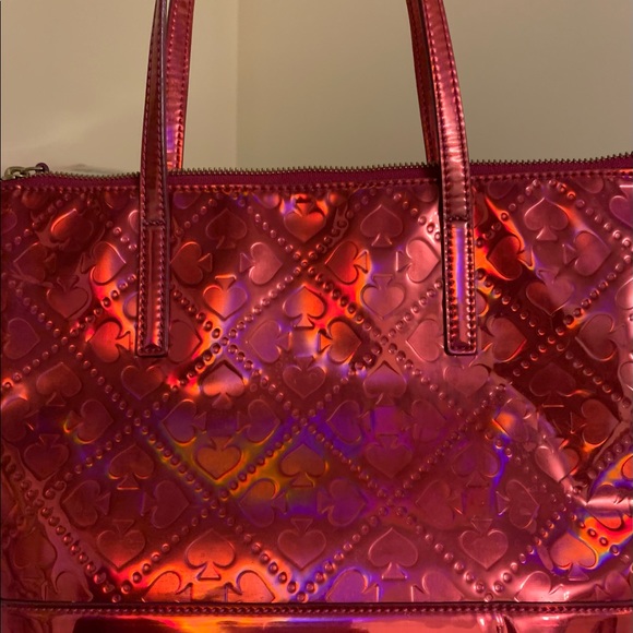 Kate Spade hand bag pink red gently used - Picture 3 of 12